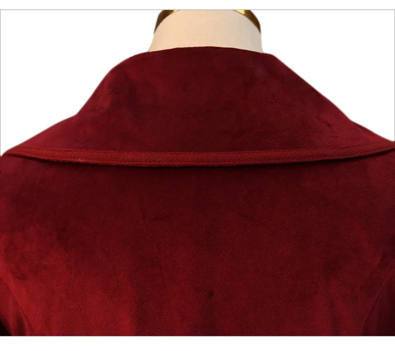 2026 Spring New Arrivals: Women's Red Long-Sleeve Trench Coat, Blue V-Neck Long Jacket, Black Vintage Overcoat.
