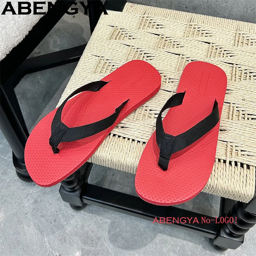 ABENGYA 2025 Summer New Hot Sale Flip Flops Flat Slippers Women 35-45 Plus Size Casual Beach Shoes Men Fashion Mules Slippers