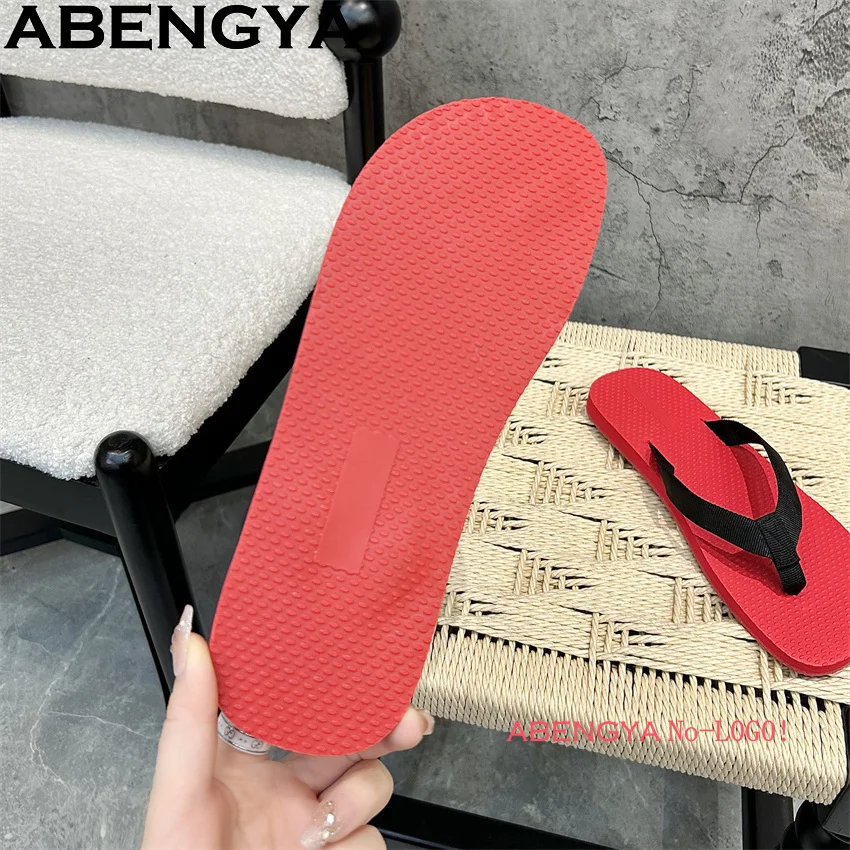 ABENGYA 2025 Summer New Hot Sale Flip Flops Flat Slippers Women 35-45 Plus Size Casual Beach Shoes Men Fashion Mules Slippers