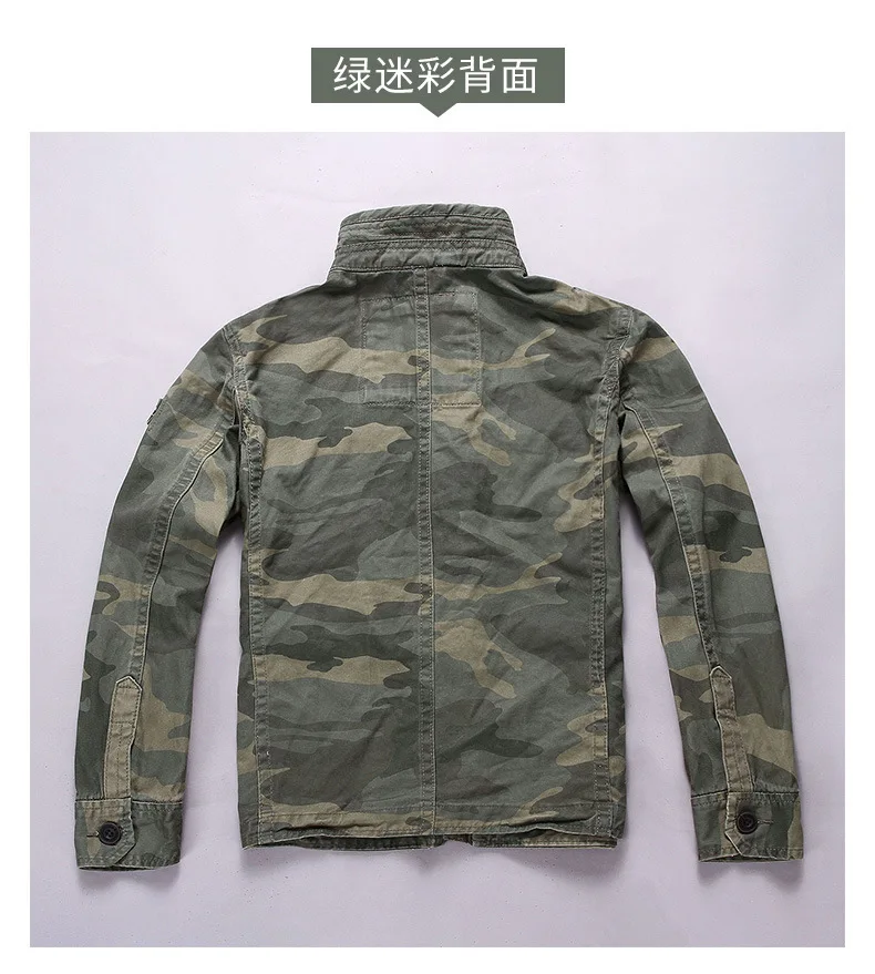 Men Camo Cargo Jacket Autumn Heavyweight Wash Cotton Windbreaker Jacket Military Camouflage Outdoor Sportswear Coat Multi Pocket