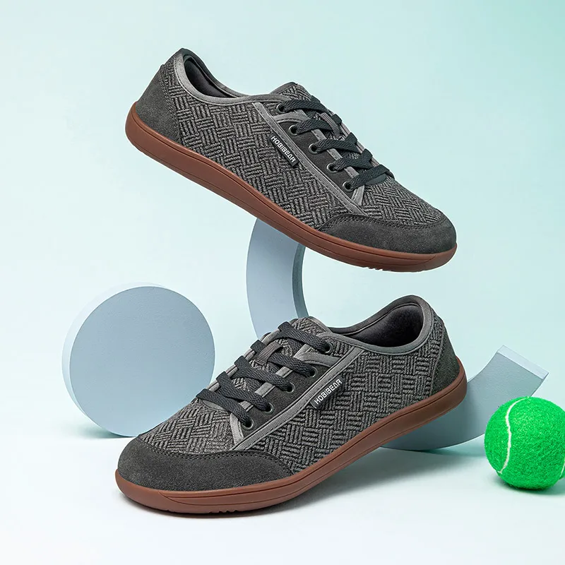 HOBIBEAR Unisex Barefoot Shoes Wide Toe Minimalist Zero Drop Walking Sneakers Lace-Up Outdoor Lightweight Casual Shoes