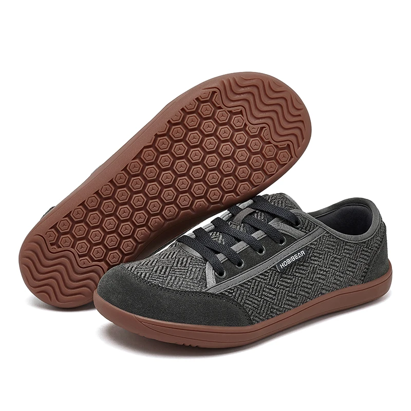 HOBIBEAR Unisex Barefoot Shoes Wide Toe Minimalist Zero Drop Walking Sneakers Lace-Up Outdoor Lightweight Casual Shoes