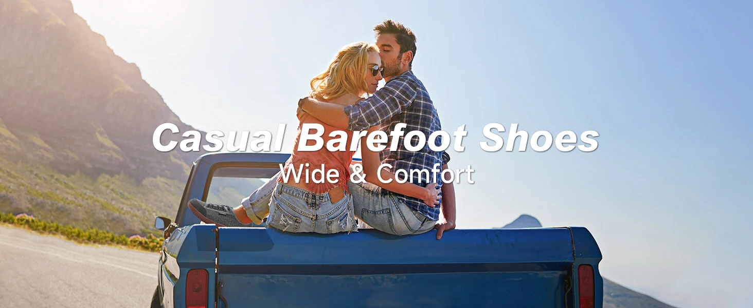 HOBIBEAR Unisex Barefoot Shoes Wide Toe Minimalist Zero Drop Walking Sneakers Lace-Up Outdoor Lightweight Casual Shoes