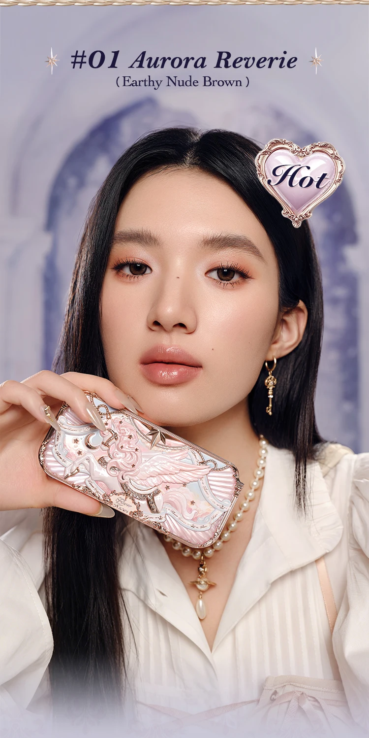 Flower Knows Knight Unicorn Collection 6-Color Satin Makeup Palette