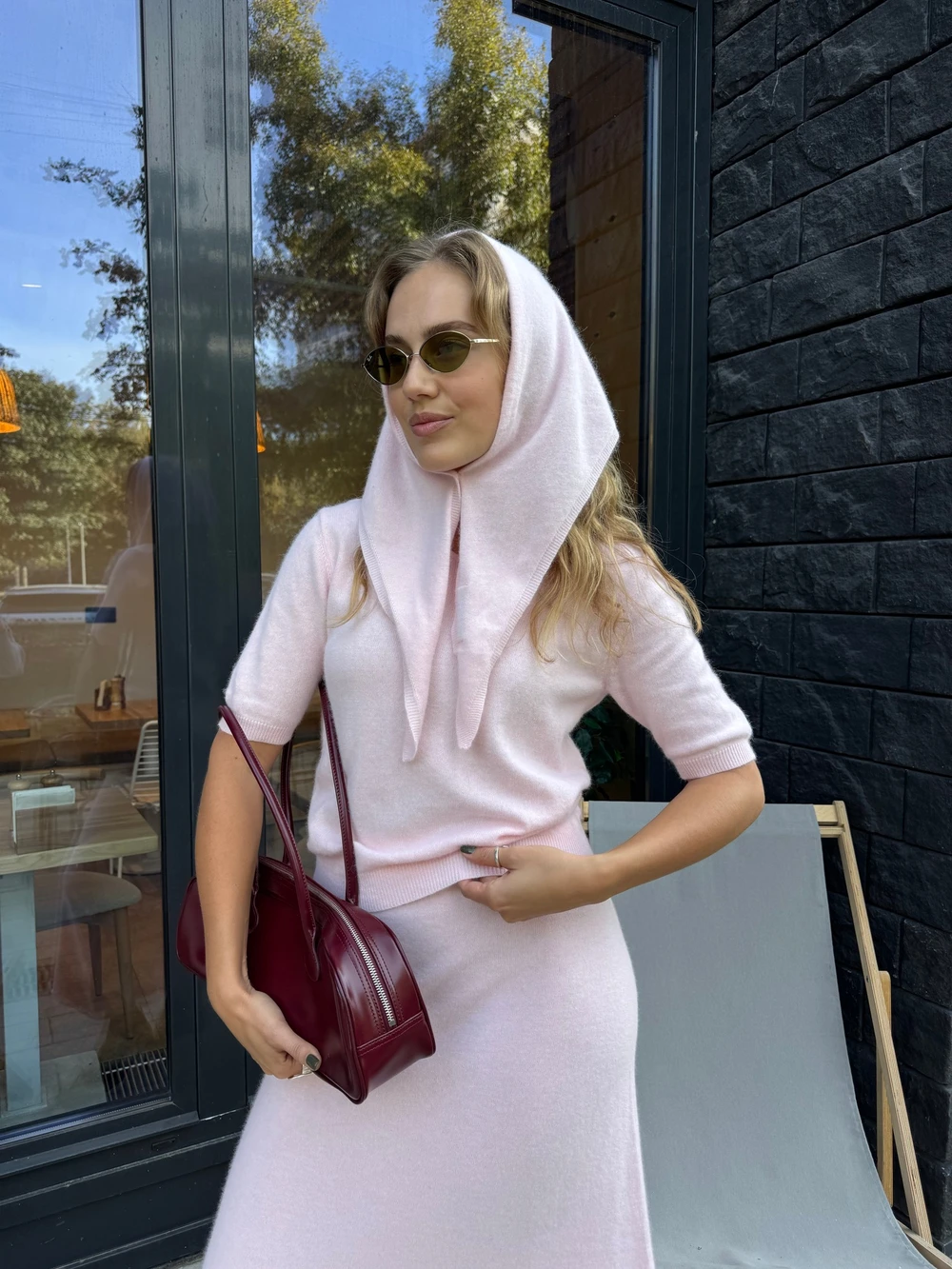 Hirsionsan Soft Loose Sets Women Three Pieces Short Sleeve Tops & Skirt Elegant Female Outfits Soft Tracksuit with Scaf 2026 New