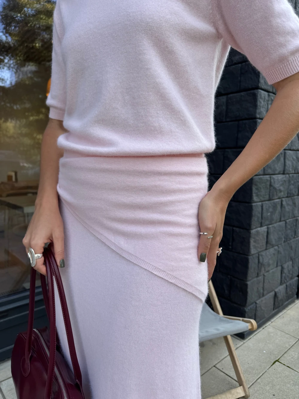 Hirsionsan Soft Loose Sets Women Three Pieces Short Sleeve Tops & Skirt Elegant Female Outfits Soft Tracksuit with Scaf 2026 New