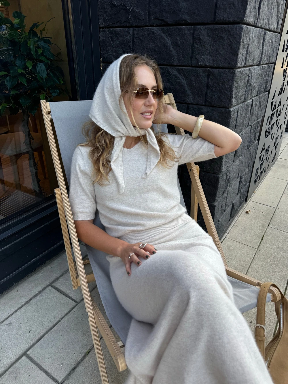 Hirsionsan Soft Loose Sets Women Three Pieces Short Sleeve Tops & Skirt Elegant Female Outfits Soft Tracksuit with Scaf 2026 New