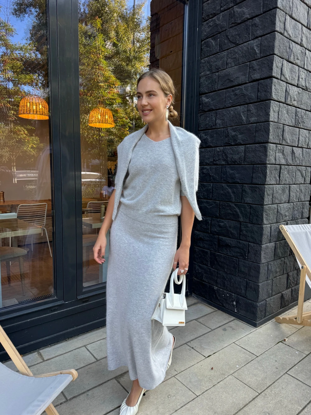 Hirsionsan Soft Loose Sets Women Three Pieces Short Sleeve Tops & Skirt Elegant Female Outfits Soft Tracksuit with Scaf 2026 New