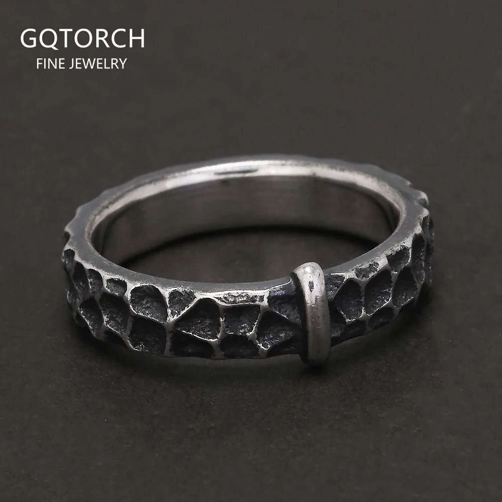 925 Sterling Silver Outlander Rings for Men Women Claire's Ring Retro Hammer Pattern Wedding Band Movie TV Show Jewelry Gift