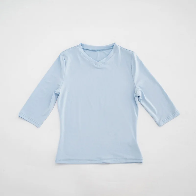 Talenza Women's Bodycon Tops Fashion Sexy V Neck Solid Summer New Tops Casual Commuting Streetwear Chic Simple Women's T-Shirts