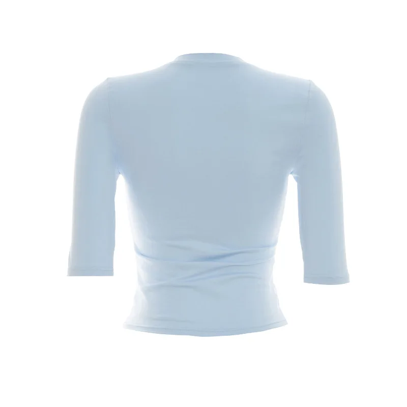 Talenza Women's Bodycon Tops Fashion Sexy V Neck Solid Summer New Tops Casual Commuting Streetwear Chic Simple Women's T-Shirts
