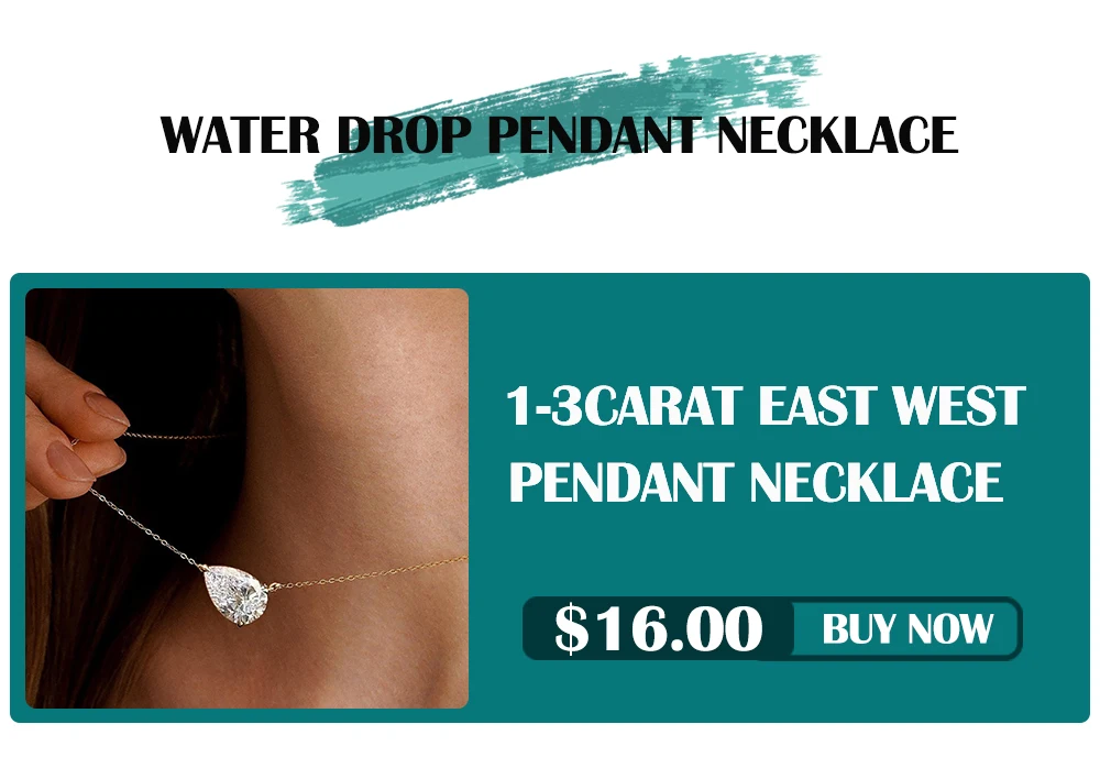 3-Stones Waterdrop Moissanite Pendant Necklace for Women 925 Silver 4-3-2Carat East West Pear Cut Diamond Neckchain Fine Jewelry