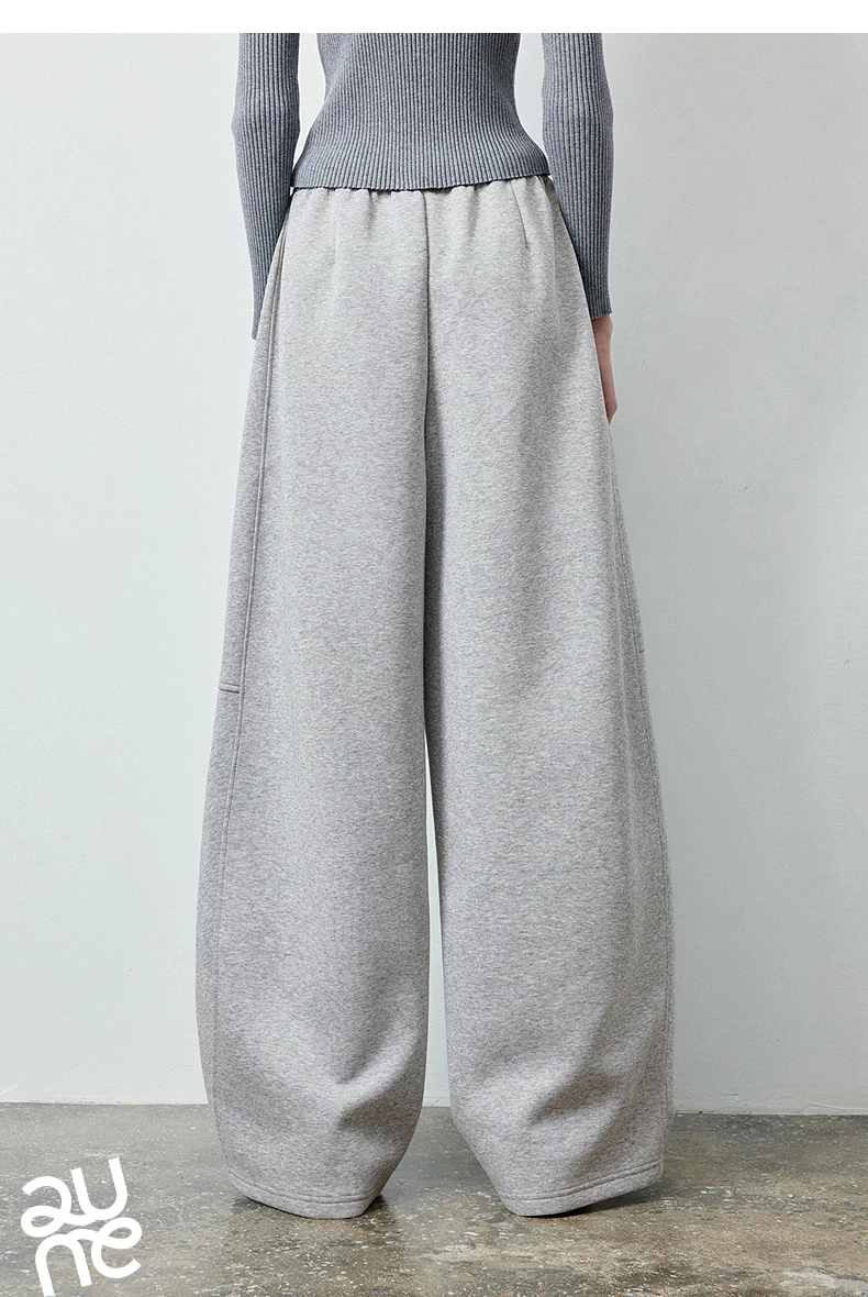 TOYOUTH Women's High Waist Curved Leg Sweatpants 2026 Fall New Arrival Elastic Waist Seam Detail Slimming Loose Fit Athletic