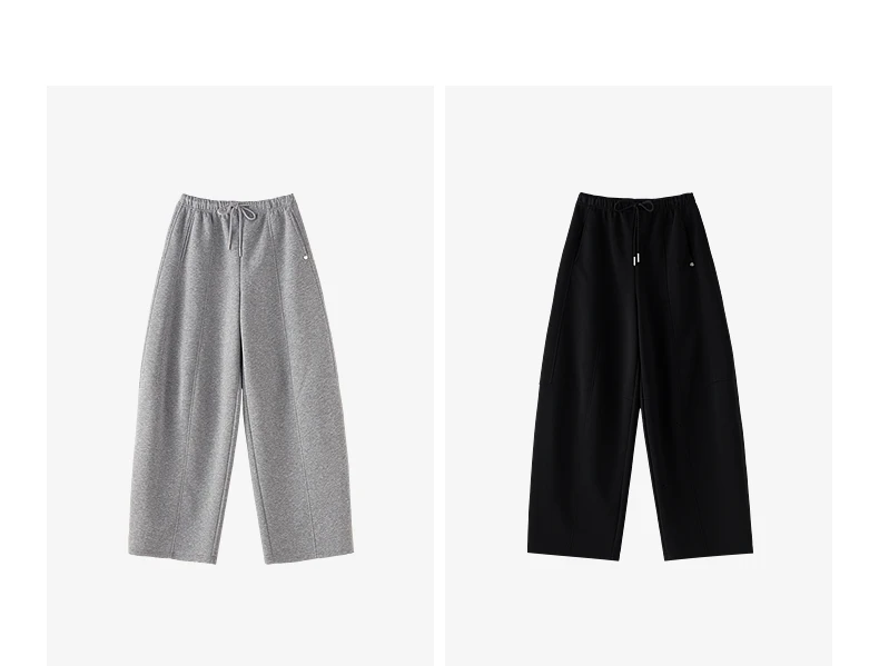 TOYOUTH Women's High Waist Curved Leg Sweatpants 2026 Fall New Arrival Elastic Waist Seam Detail Slimming Loose Fit Athletic