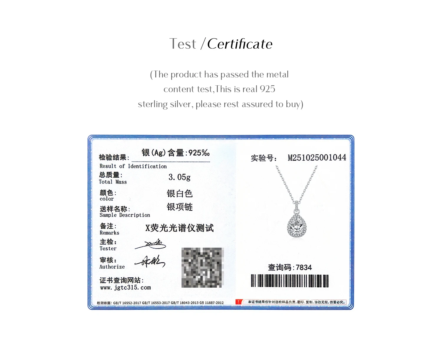 MODIAN 1.2CT Water Drop Moissanite Wedding Necklaces 925 Sterling Silver Exquisite Pendant Necklace For Women Statement Jewelry