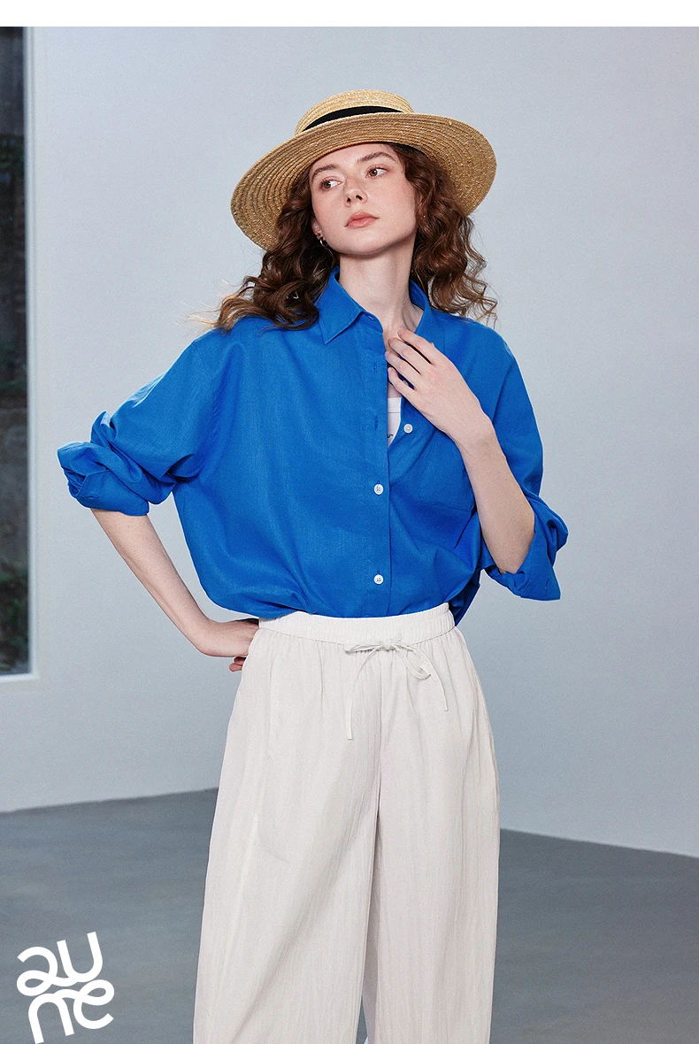 TOYOUTH Women Shirt 2026 Spring New Cotton and Linen Loose Shoulder Mid Length Lapel Shirt Cardigan Jacket
