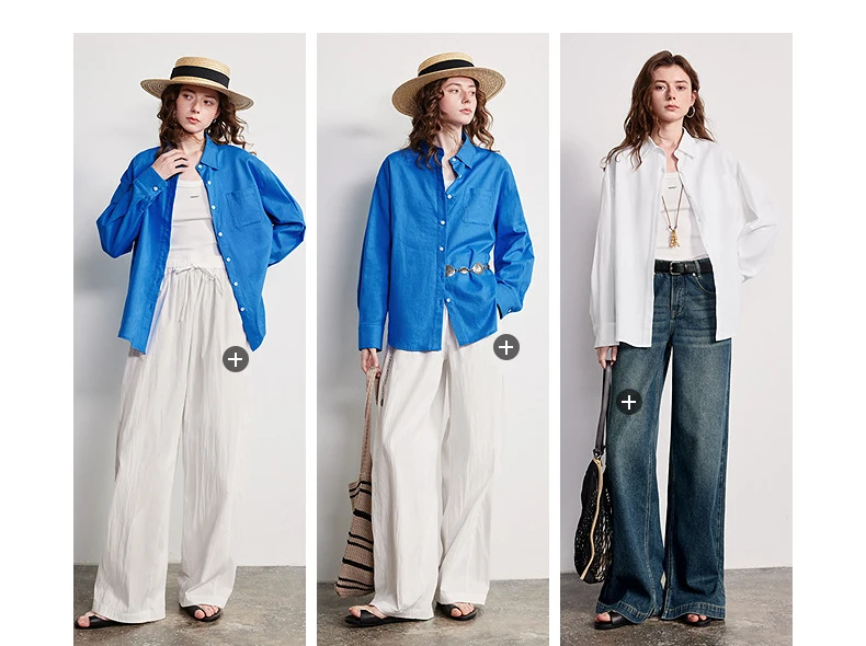 TOYOUTH Women Shirt 2026 Spring New Cotton and Linen Loose Shoulder Mid Length Lapel Shirt Cardigan Jacket