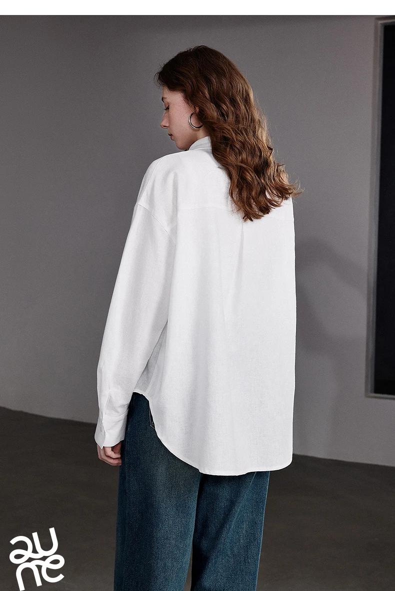 TOYOUTH Women Shirt 2026 Spring New Cotton and Linen Loose Shoulder Mid Length Lapel Shirt Cardigan Jacket