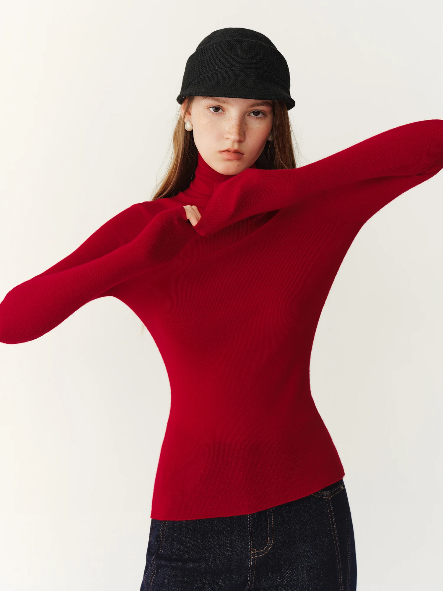 FSLE【Premium Series】German Biella Wool Autumn Super Fine Washable Seamless One-Piece Mock Neck Thermal Base Layer Top New Color