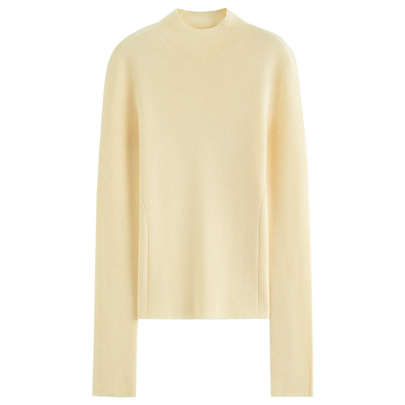FSLE【Premium Series】German Biella Wool Autumn Super Fine Washable Seamless One-Piece Mock Neck Thermal Base Layer Top New Color