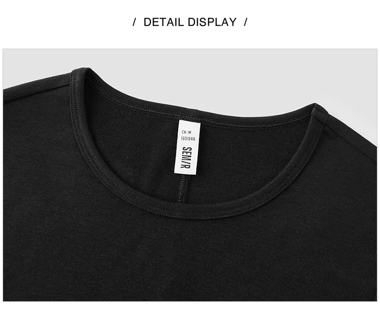Semir Long Sleeve Tees Women Short Slim Fit 2025 New Thermal Fleece Solid Winter Versatile Top Woman Clothes Bts