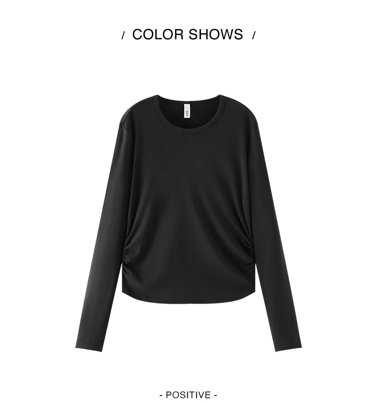 Semir Long Sleeve Tees Women Short Slim Fit 2025 New Thermal Fleece Solid Winter Versatile Top Woman Clothes Bts
