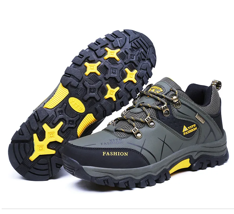 Brand Men Winter Snow Boots Waterproof Leather Sneakers Super Warm Men's Boots Outdoor Male Hiking Boots Work Shoes Size 39-47