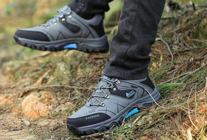 Brand Men Winter Snow Boots Waterproof Leather Sneakers Super Warm Men's Boots Outdoor Male Hiking Boots Work Shoes Size 39-47