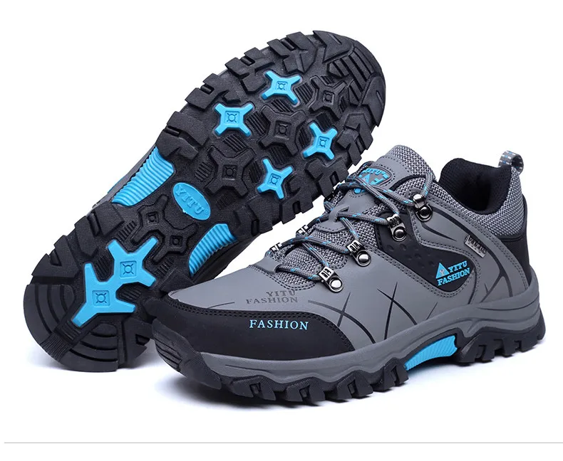 Brand Men Winter Snow Boots Waterproof Leather Sneakers Super Warm Men's Boots Outdoor Male Hiking Boots Work Shoes Size 39-47