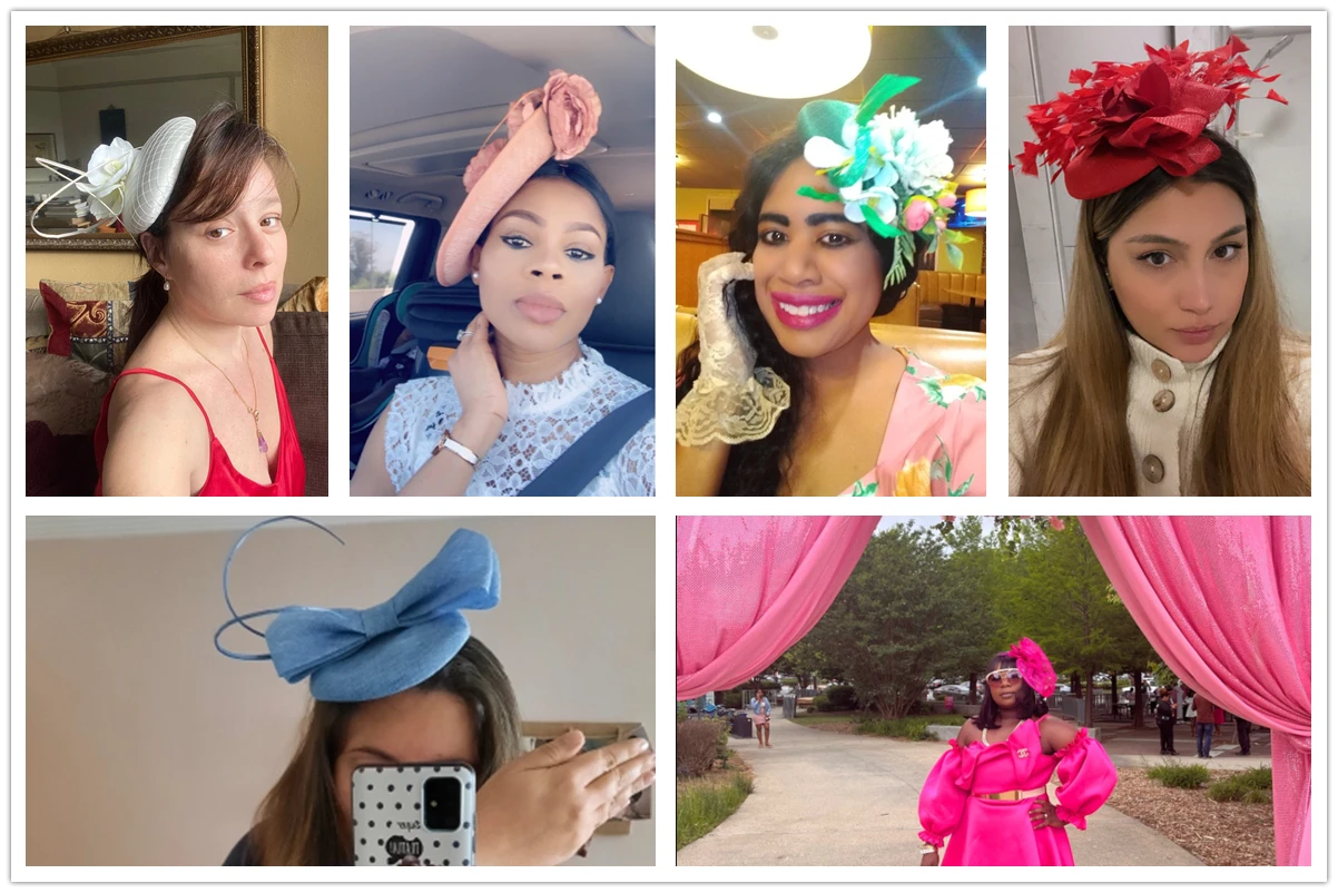 New Navy Fascinator Wedding Pillbox Hat Women Elegant Fascinator Hats Hair Clip Church Ladies Party Headpiece Fashion Headwear