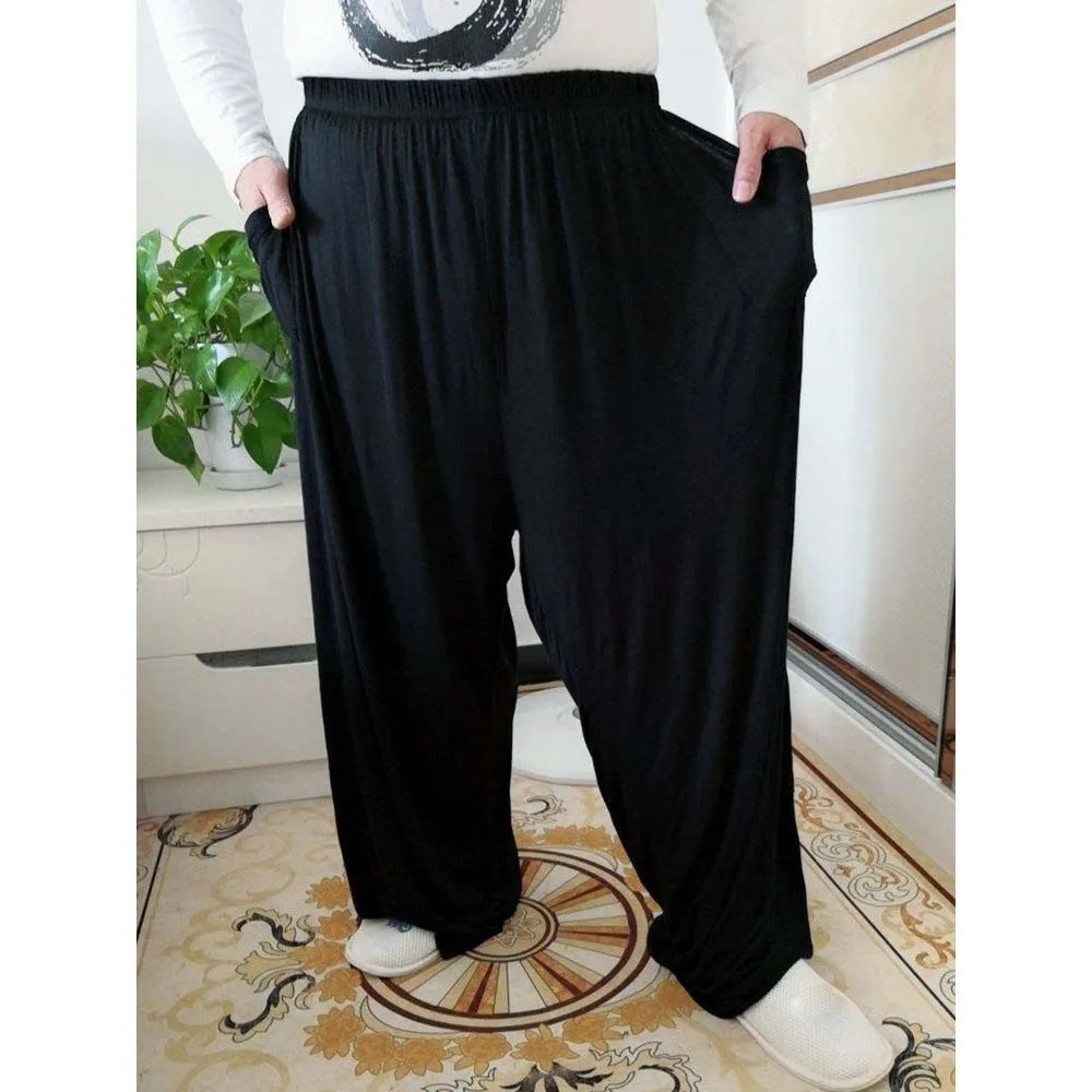 Large Men's Home Pants 15XL 240kg Plus Size 10XL 11XL 12XL Summer High Waist Loose Black Blue Stretch Big Sweatpants 56 58 60 62