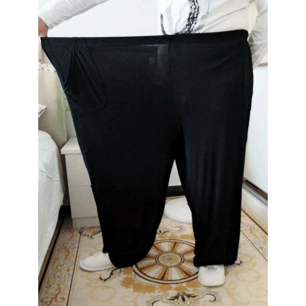 Large Men's Home Pants 15XL 240kg Plus Size 10XL 11XL 12XL Summer High Waist Loose Black Blue Stretch Big Sweatpants 56 58 60 62