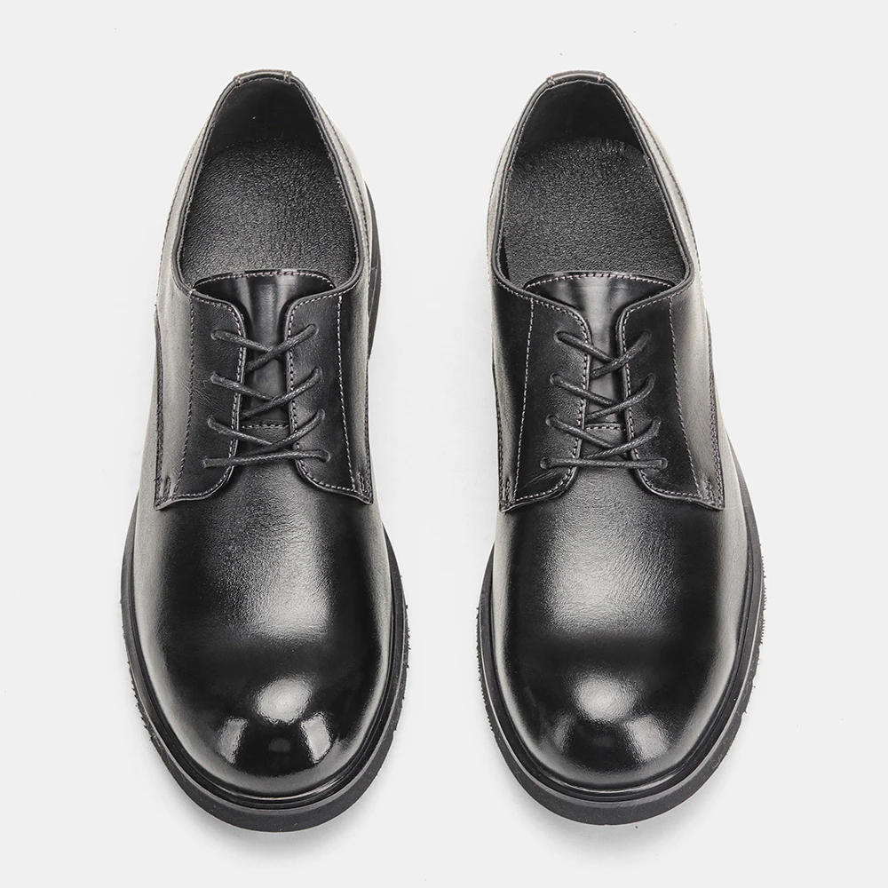 Genuine Leather Men Derby Shoes Ultralight Comfortable fashion Men Casual shoes Black Men Leather Shoes #KD6675