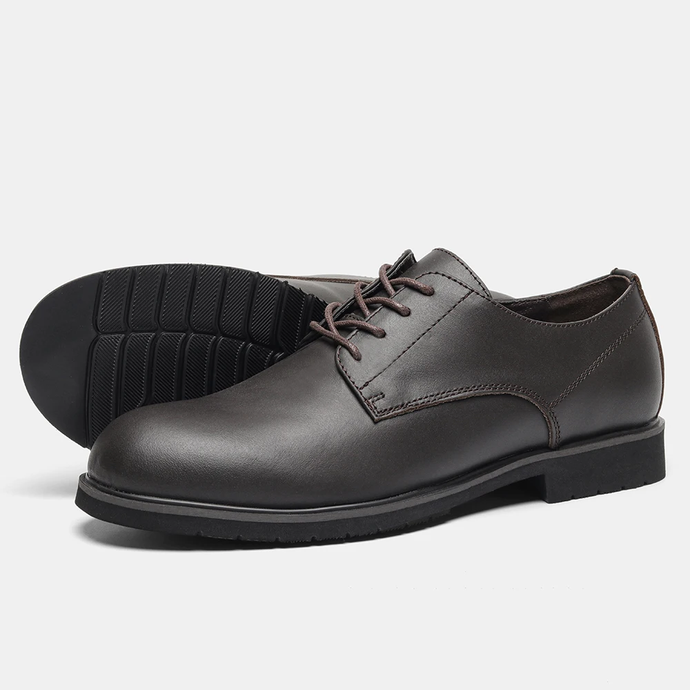 Genuine Leather Men Derby Shoes Ultralight Comfortable fashion Men Casual shoes Black Men Leather Shoes #KD6675
