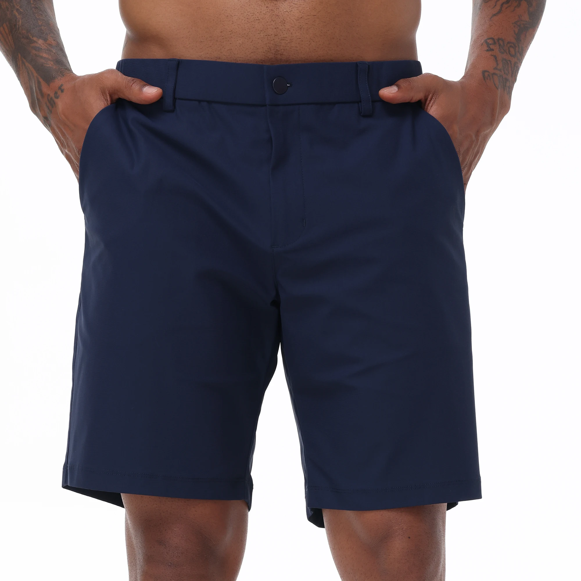 Men's Cargo Trendy Shorts Casual Elegant Golf Pants, Suit Shorts Work Dress Shorts with Concealed-Type Zipper Side Pockets