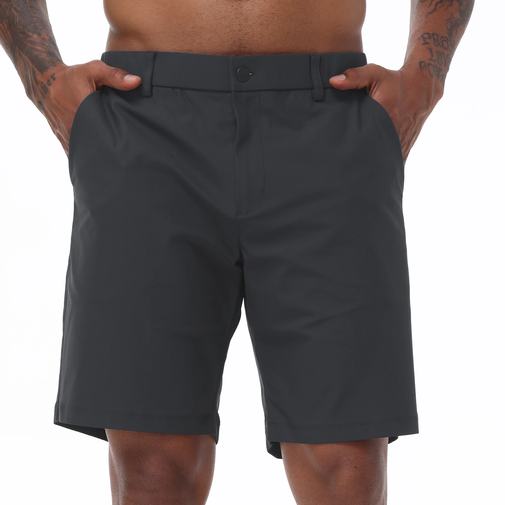 Men's Cargo Trendy Shorts Casual Elegant Golf Pants, Suit Shorts Work Dress Shorts with Concealed-Type Zipper Side Pockets