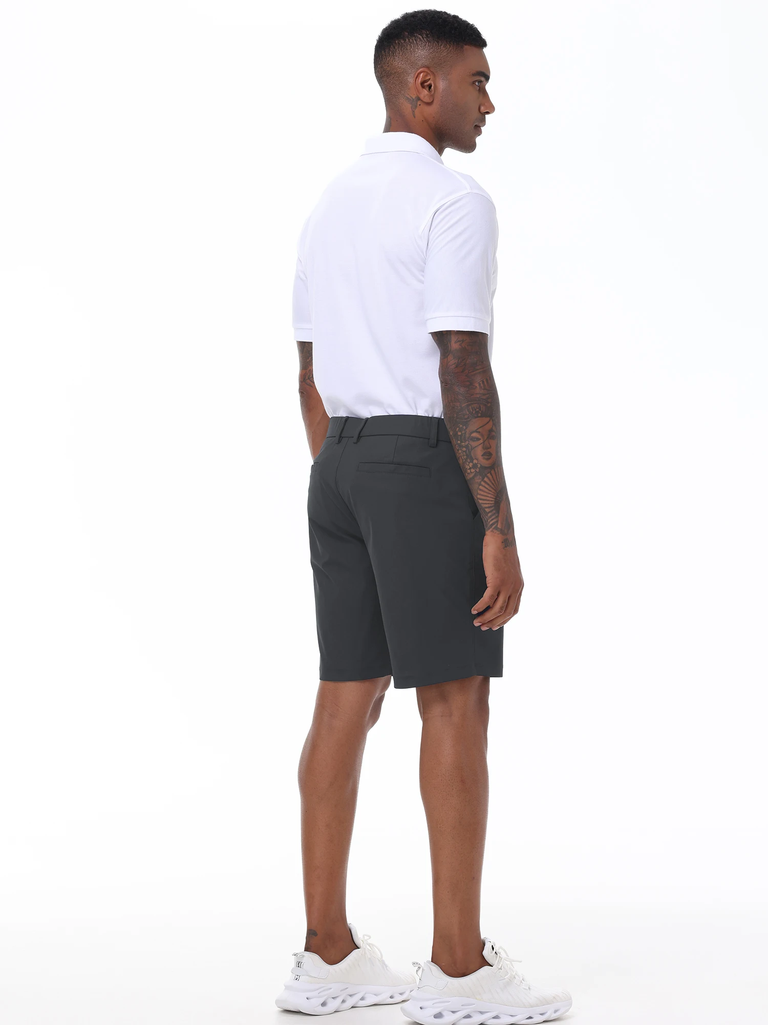 Men's Cargo Trendy Shorts Casual Elegant Golf Pants, Suit Shorts Work Dress Shorts with Concealed-Type Zipper Side Pockets