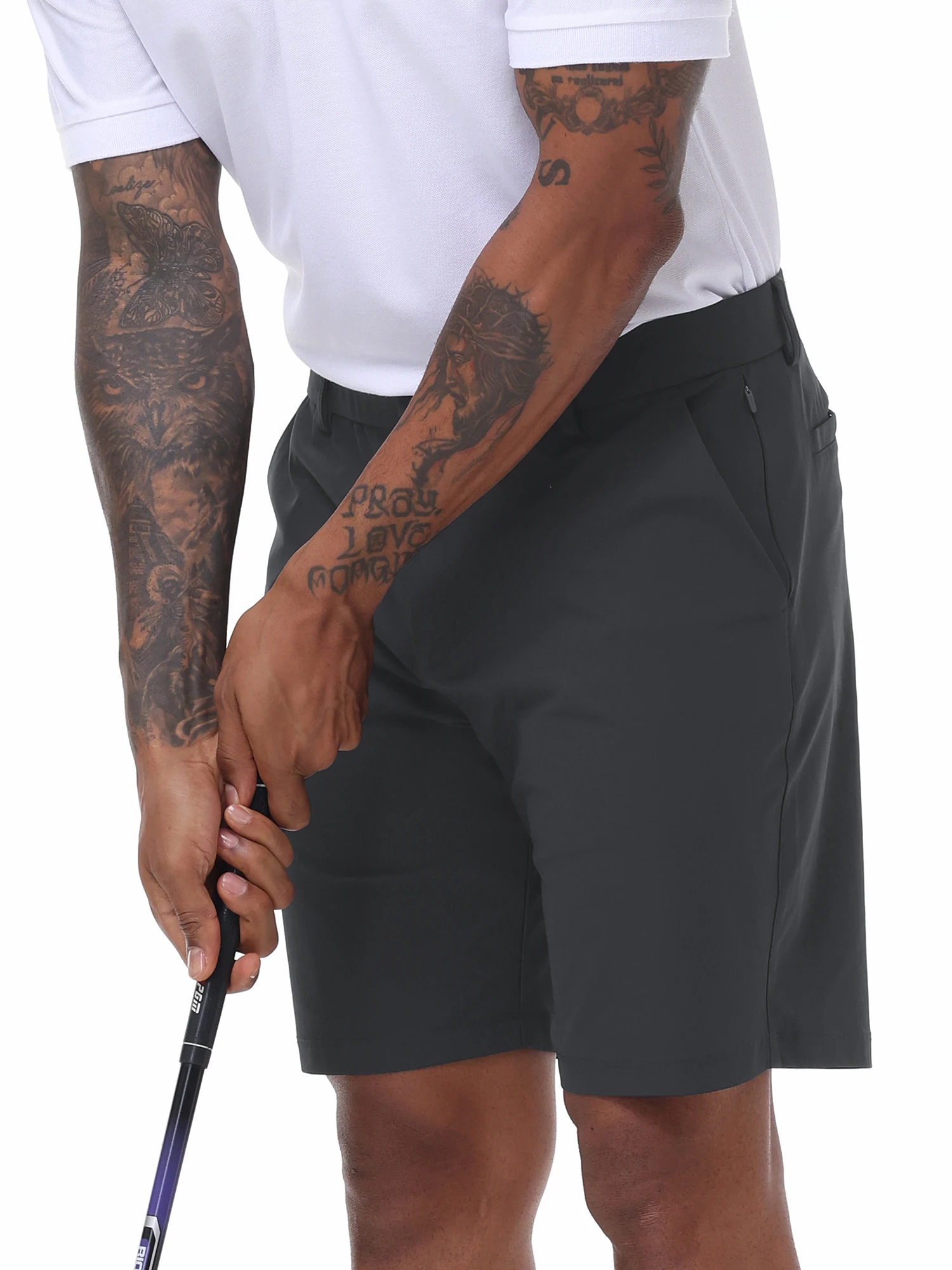 Men's Cargo Trendy Shorts Casual Elegant Golf Pants, Suit Shorts Work Dress Shorts with Concealed-Type Zipper Side Pockets