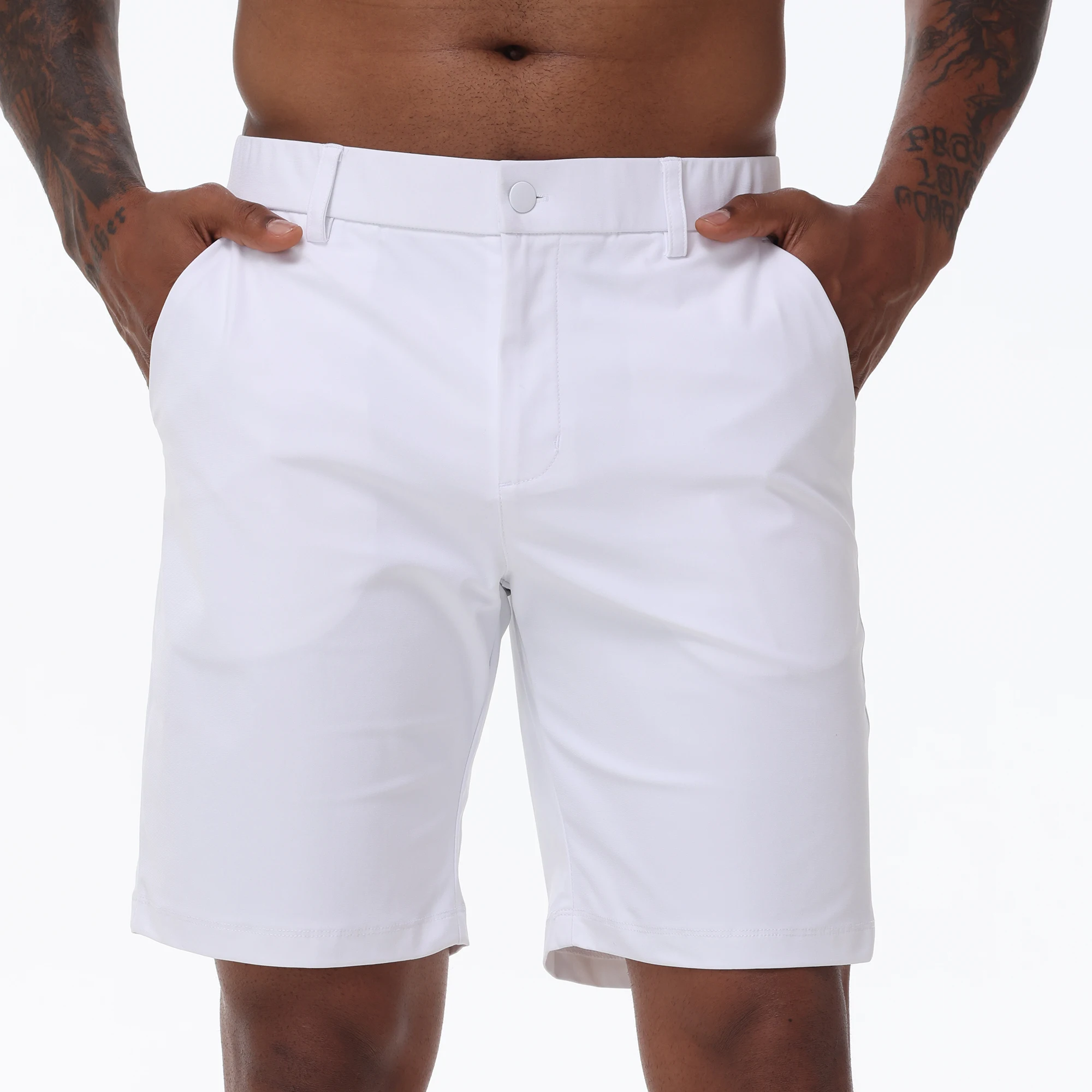 Men's Cargo Trendy Shorts Casual Elegant Golf Pants, Suit Shorts Work Dress Shorts with Concealed-Type Zipper Side Pockets