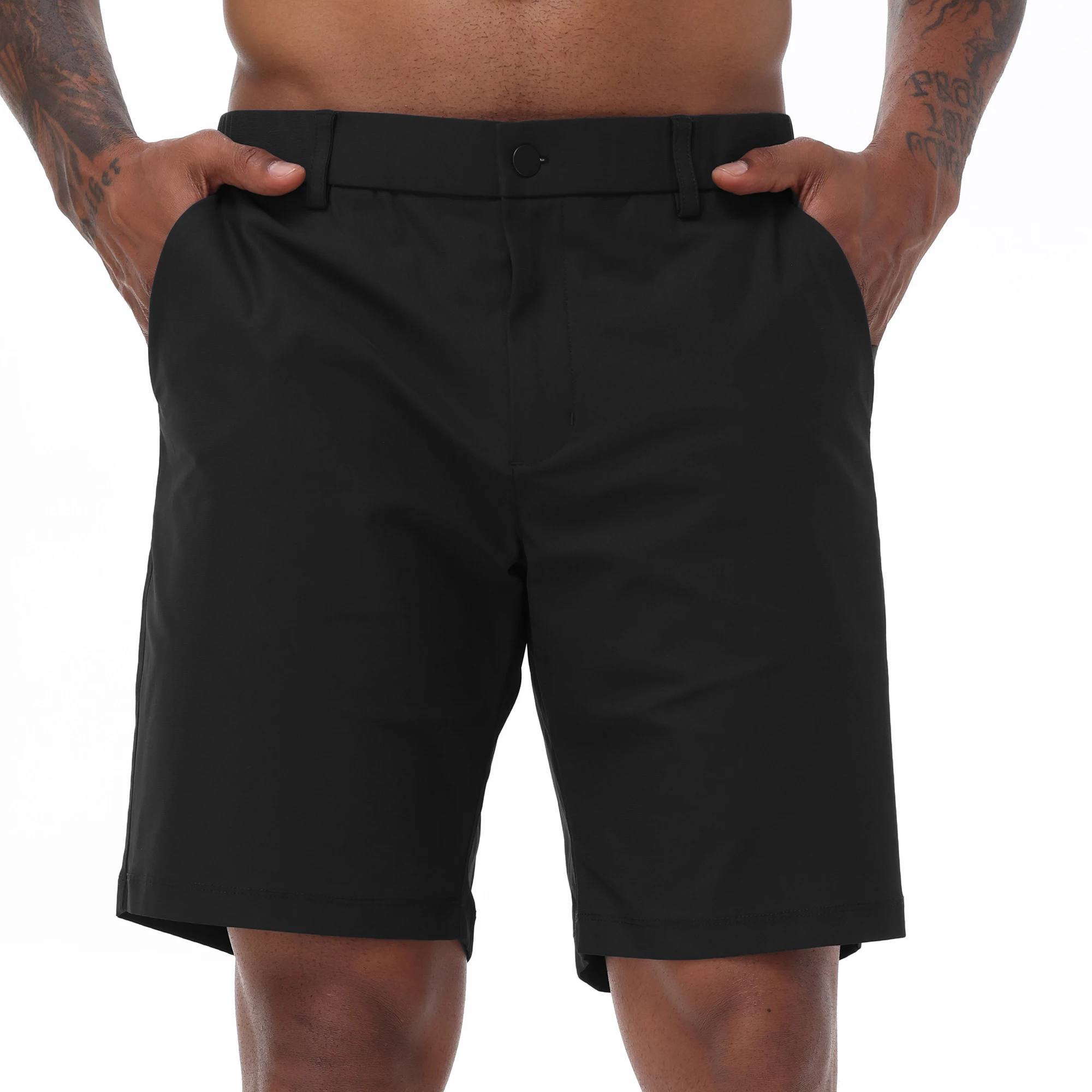 Men's Cargo Trendy Shorts Casual Elegant Golf Pants, Suit Shorts Work Dress Shorts with Concealed-Type Zipper Side Pockets