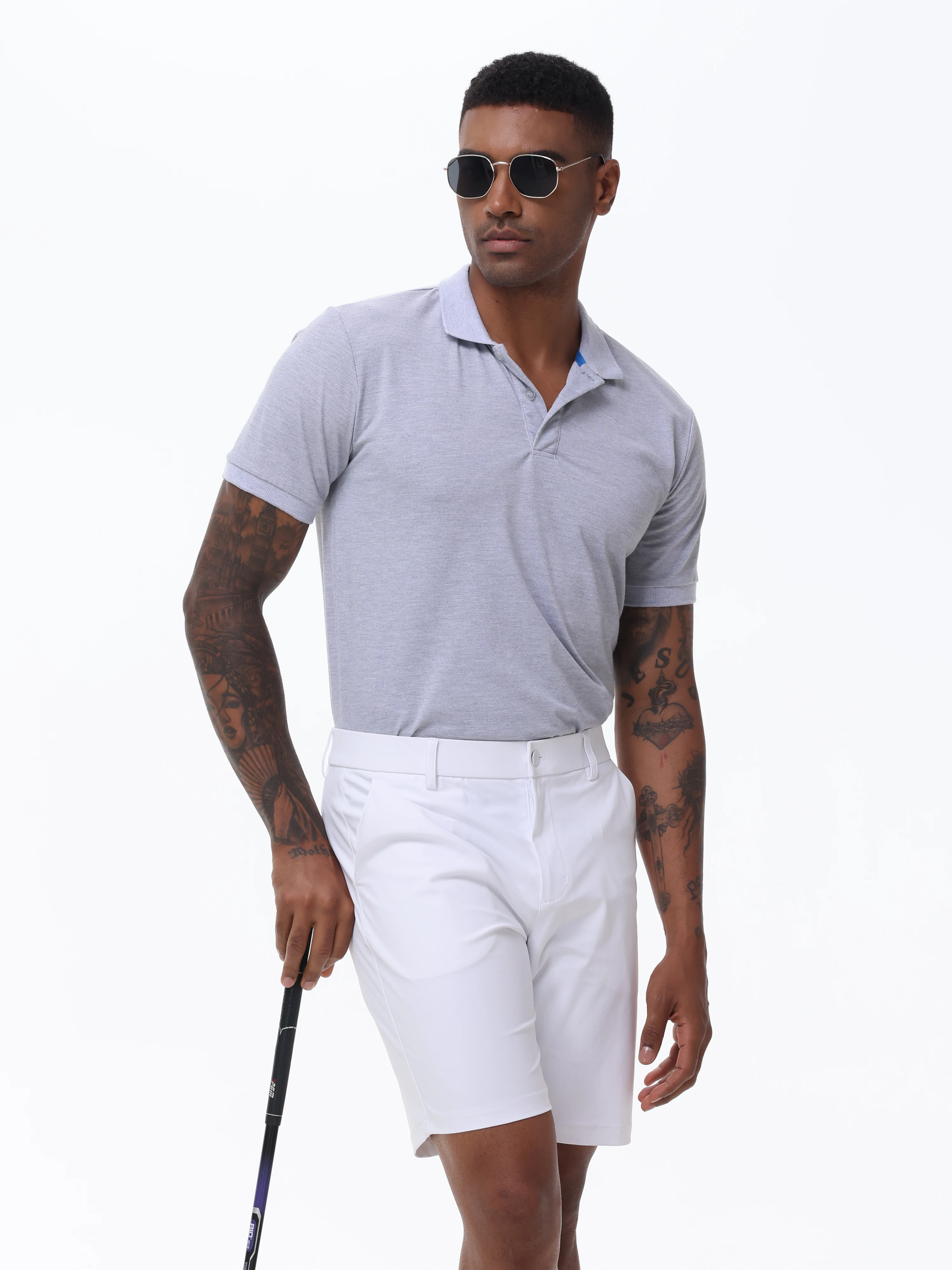 Men's Cargo Trendy Shorts Casual Elegant Golf Pants, Suit Shorts Work Dress Shorts with Concealed-Type Zipper Side Pockets