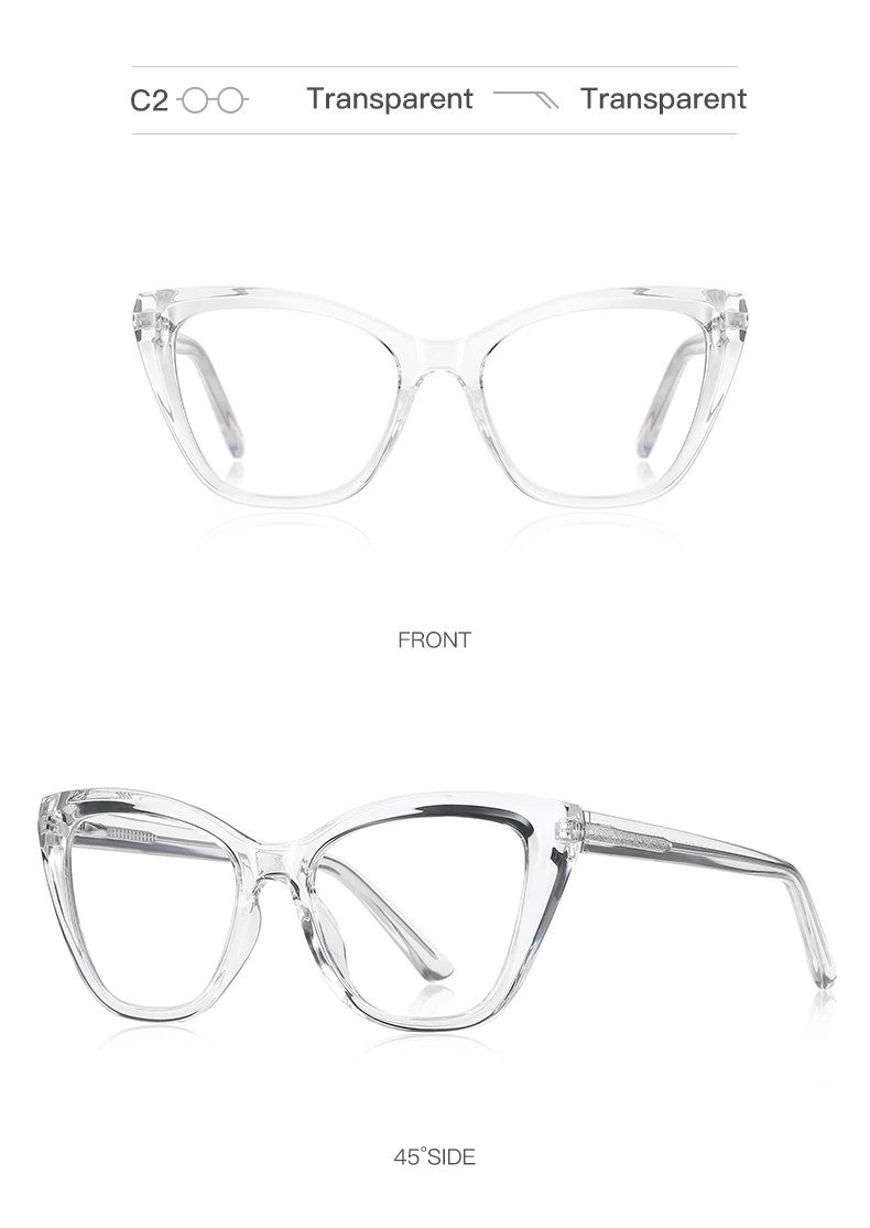 VKYEE New Cat-eye Reading Glasses for Women with Anti-blue Light and Customisable Prescription Photochromic Glasses PFD2148
