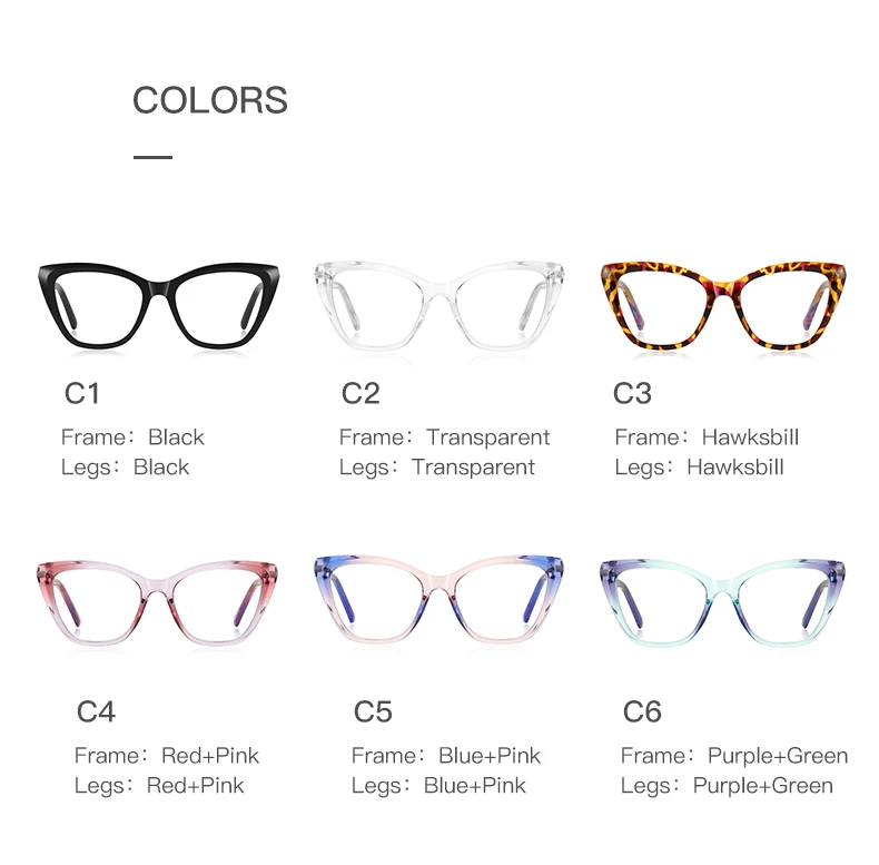 VKYEE New Cat-eye Reading Glasses for Women with Anti-blue Light and Customisable Prescription Photochromic Glasses PFD2148