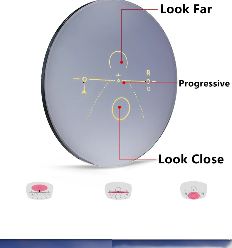 Anti-blue Light Photochromic Progressive Multifocal Lens 1.56 /1.61 /1.67 1.74  Optical Prescription Lenses Man Woman