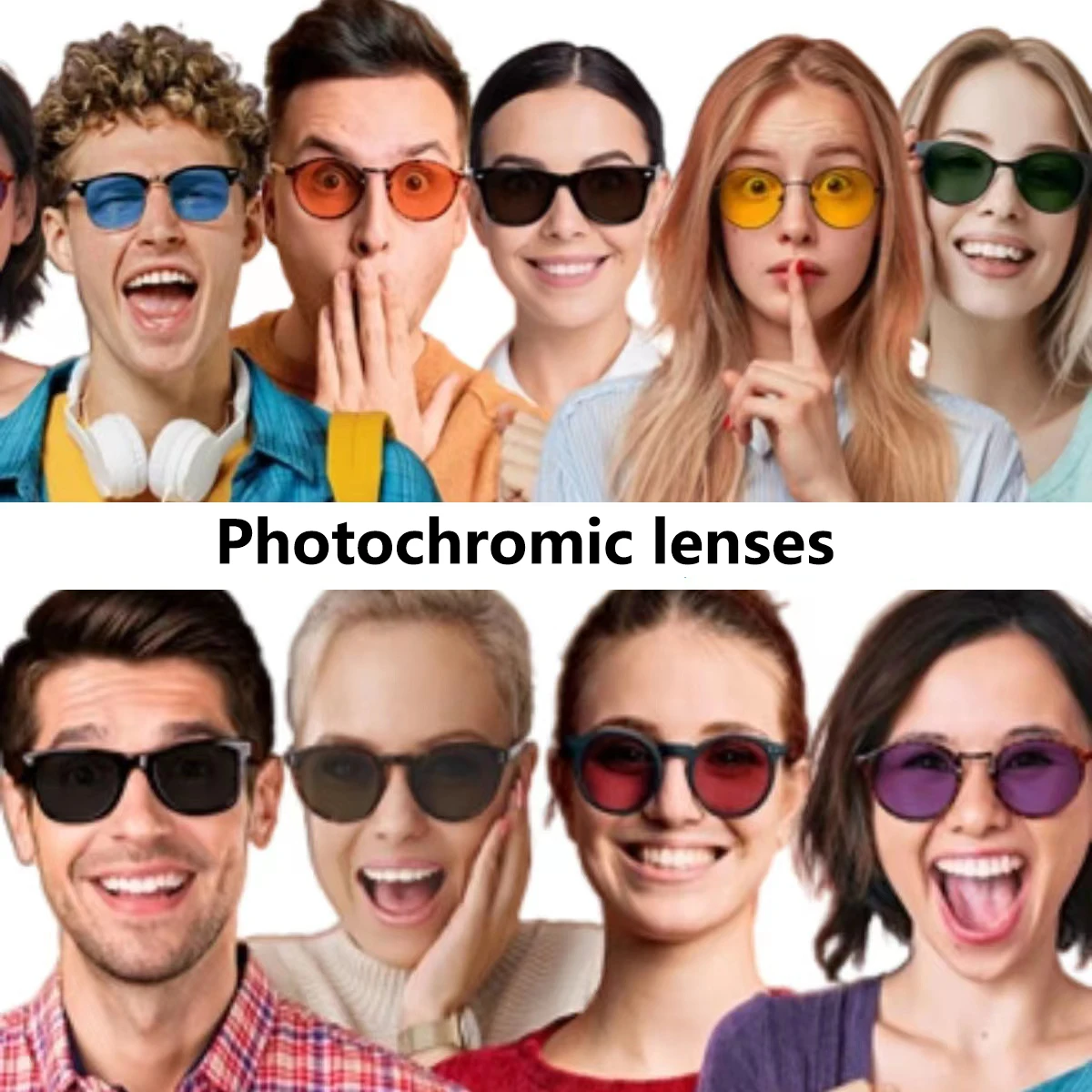 Anti-blue Light Photochromic Progressive Multifocal Lens 1.56 /1.61 /1.67 1.74  Optical Prescription Lenses Man Woman