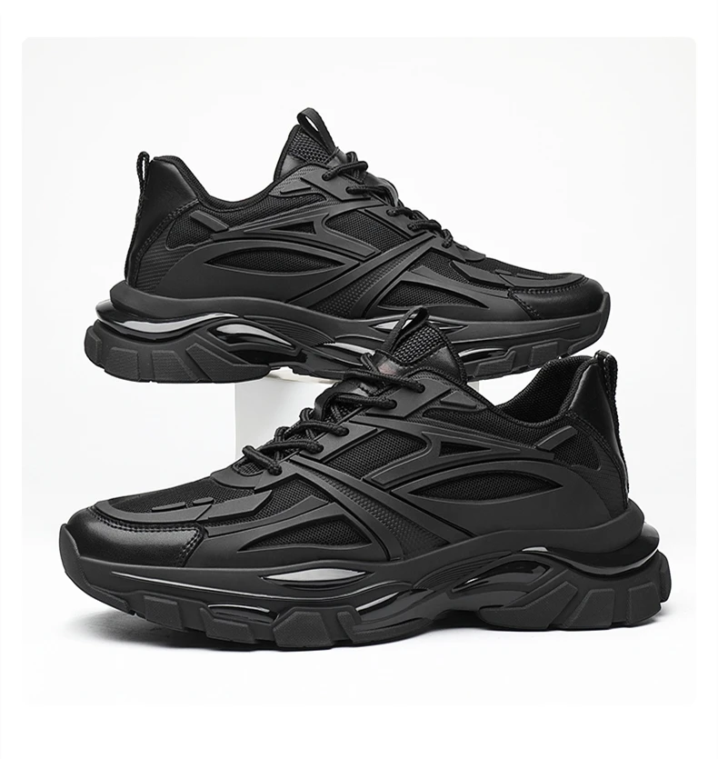 VIPOL Four Seasons Thick and height-increasing sports shoes, men's genuine leather mesh casual men's shoes, trendy shoes