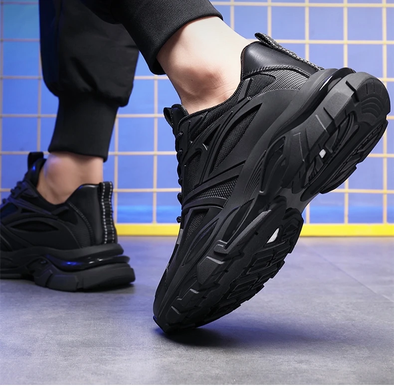VIPOL Four Seasons Thick and height-increasing sports shoes, men's genuine leather mesh casual men's shoes, trendy shoes