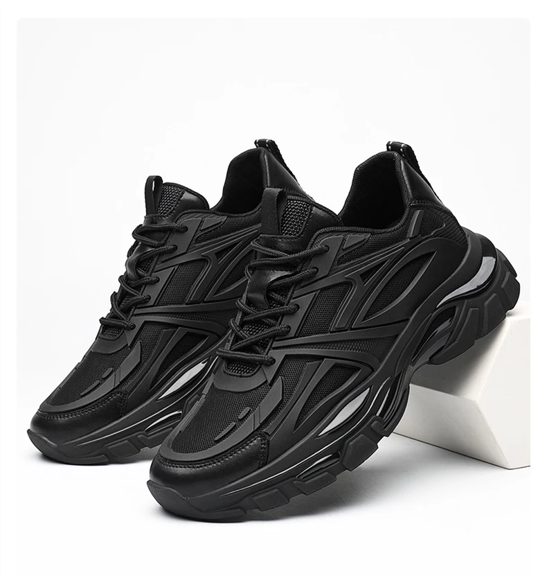 VIPOL Four Seasons Thick and height-increasing sports shoes, men's genuine leather mesh casual men's shoes, trendy shoes