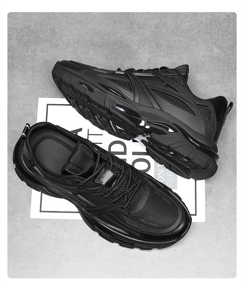 VIPOL Four Seasons Thick and height-increasing sports shoes, men's genuine leather mesh casual men's shoes, trendy shoes