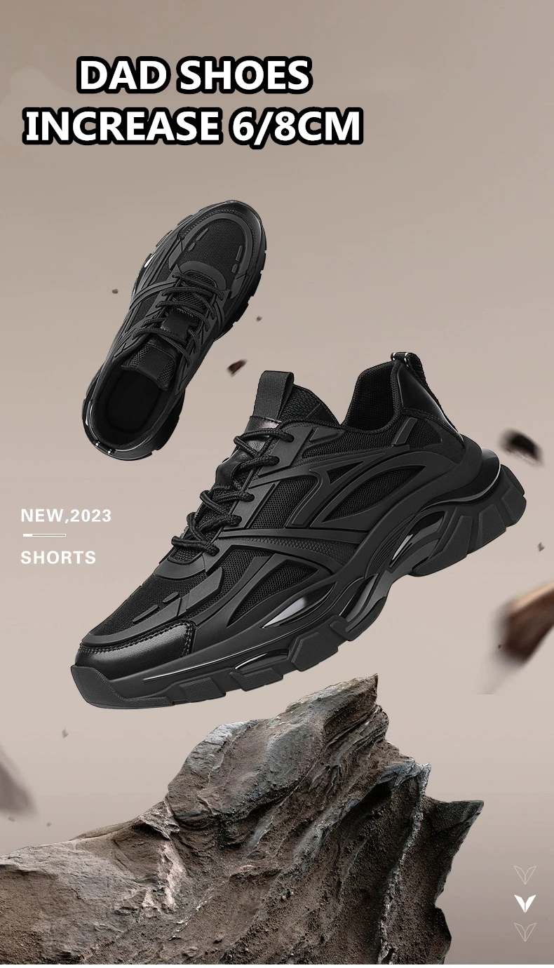 VIPOL Four Seasons Thick and height-increasing sports shoes, men's genuine leather mesh casual men's shoes, trendy shoes